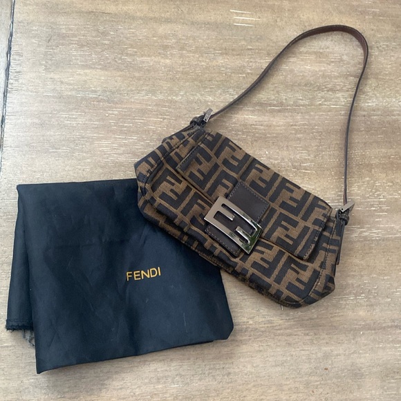 Fendi Handbags - Fendi Zucca Baguette